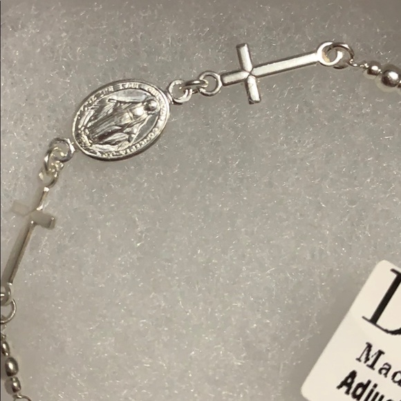 925 SS Davvero Mama Mary with cross Bracelet - Picture 3 of 6